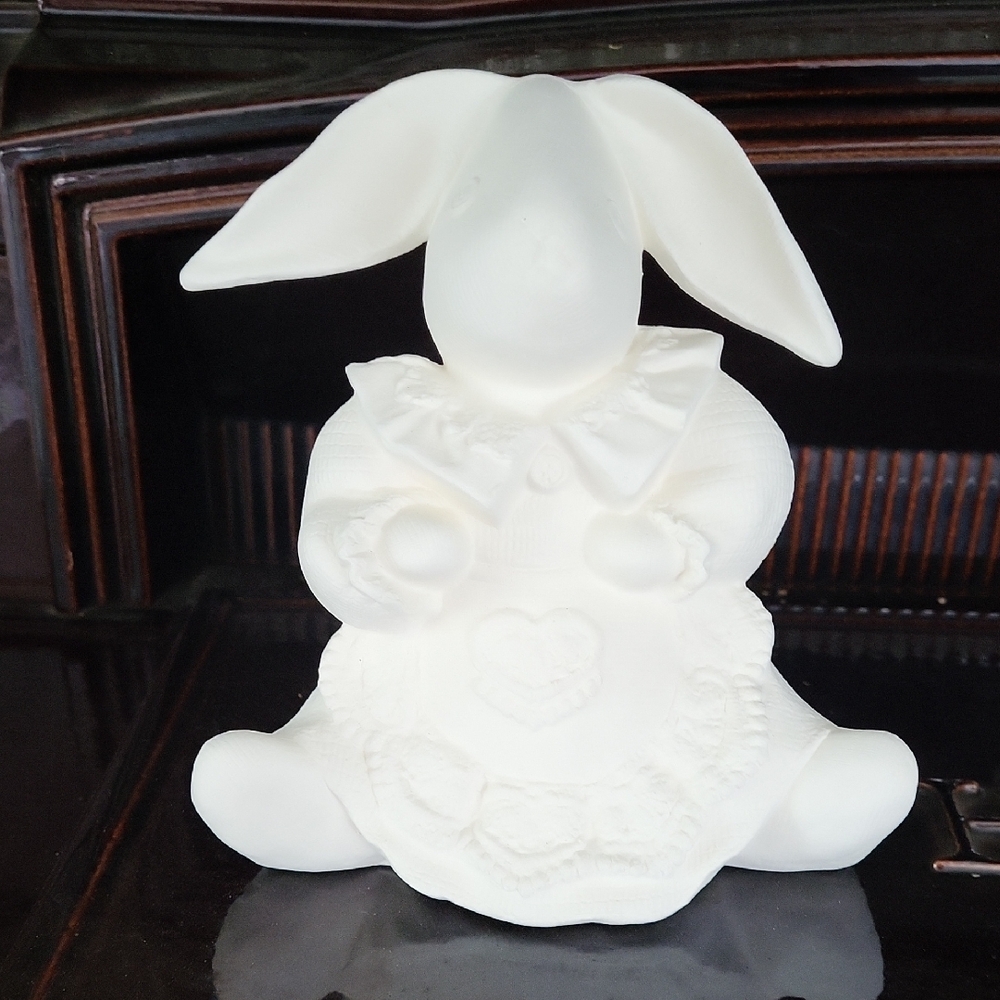 White Porcelain Bunny Figurine